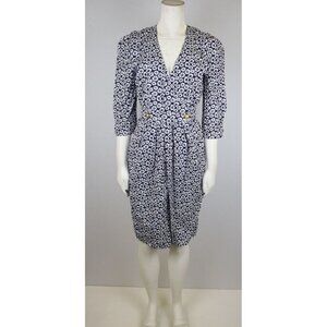 RONNI NICOLE - VINTAGE 90s WOMEN'S BLUE FLORAL PRINT DRESS - SIZE 6P